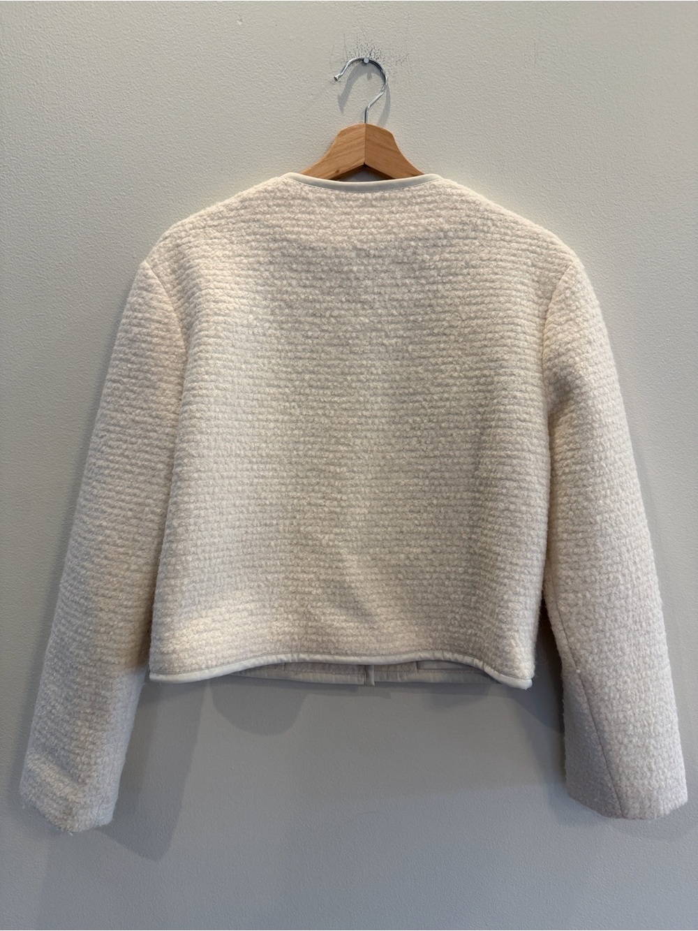 Reformation Dale Cropped Jacket Cream Bouclé Button Jacket - Picture 5 of 12